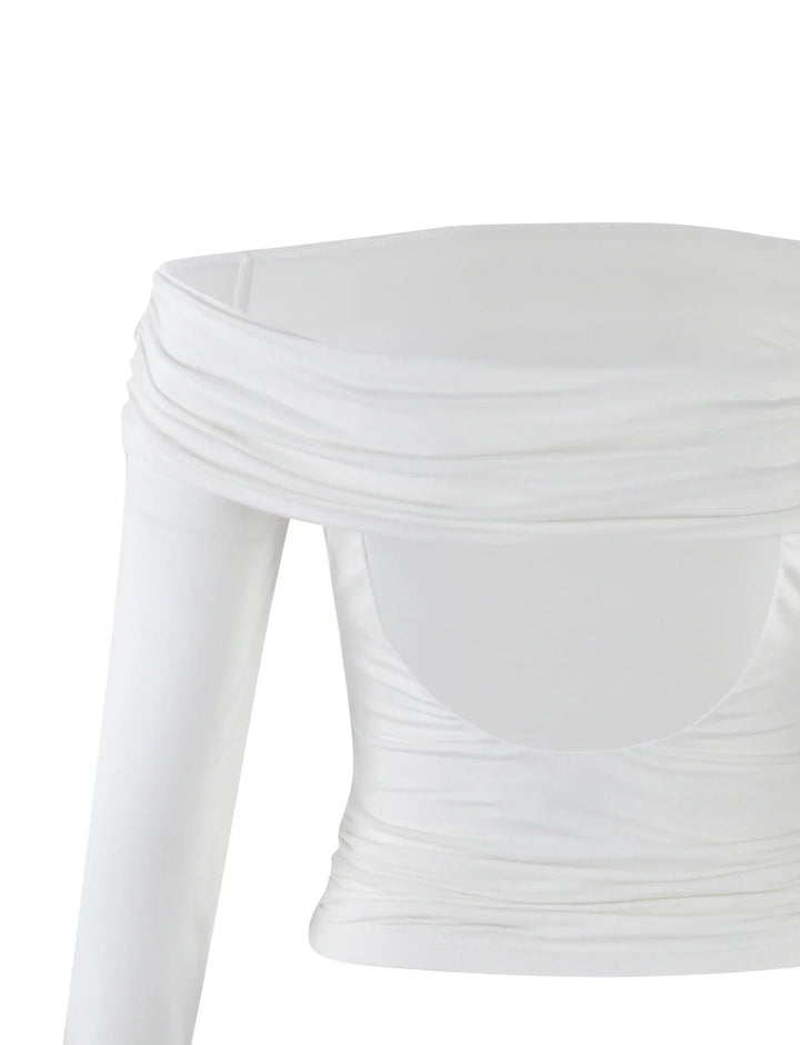 Stilla | Chic Bagside Hul Af Skulder Top