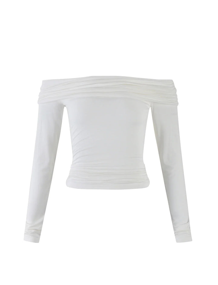 Stilla | Chic Bagside Hul Af Skulder Top