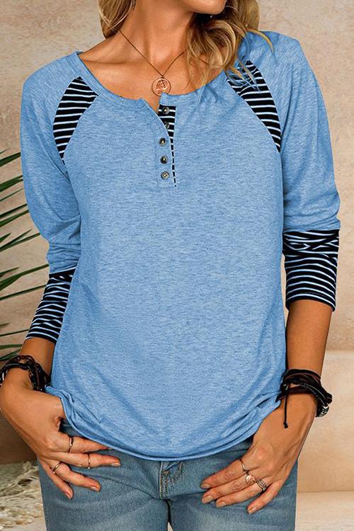 Stilla | Stripes Patchwork Knap Lange Ærmer T-shirt