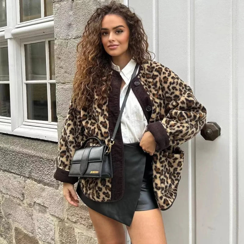 Stilla | Modejakke Af Leopardprint Fleece