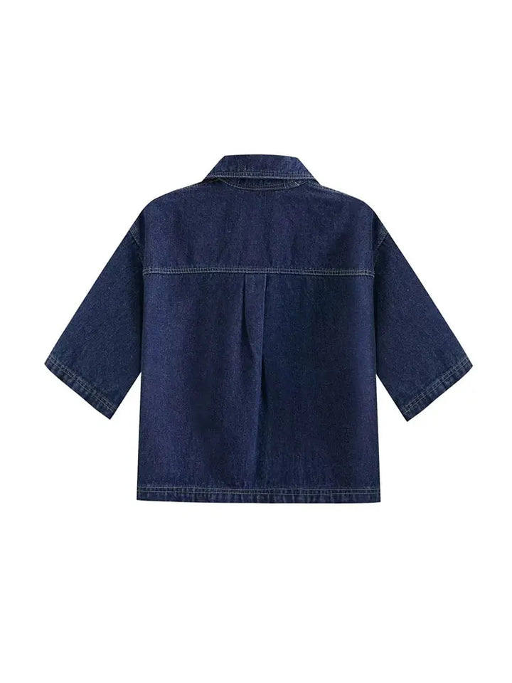 Stilla | 2 Delt Sæt Traf Moderne Slim Fit Denim og Asymmetrisk Nederdel Perfekt Til Afslappet og Semi Formelle Anledninger