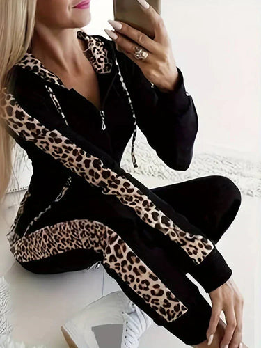 Stilla | Varm Dame Sweatshirt Med Leopardmønster