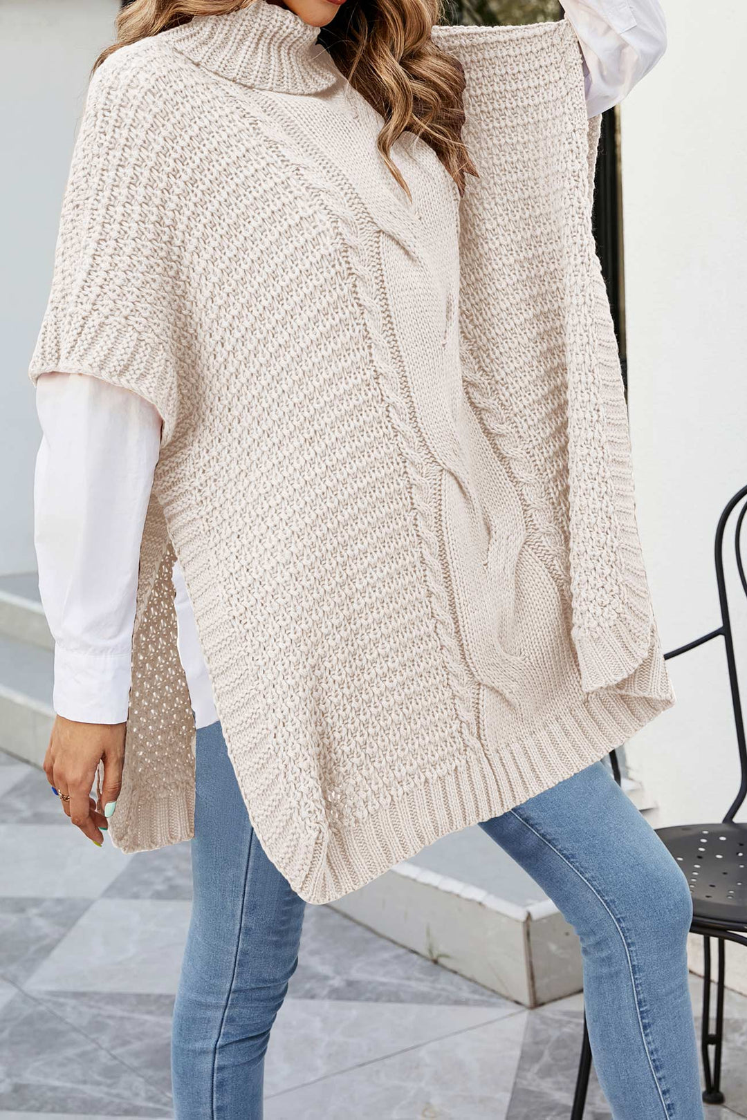 Stilla | Pulli med ribkrave lavet af snoet garn