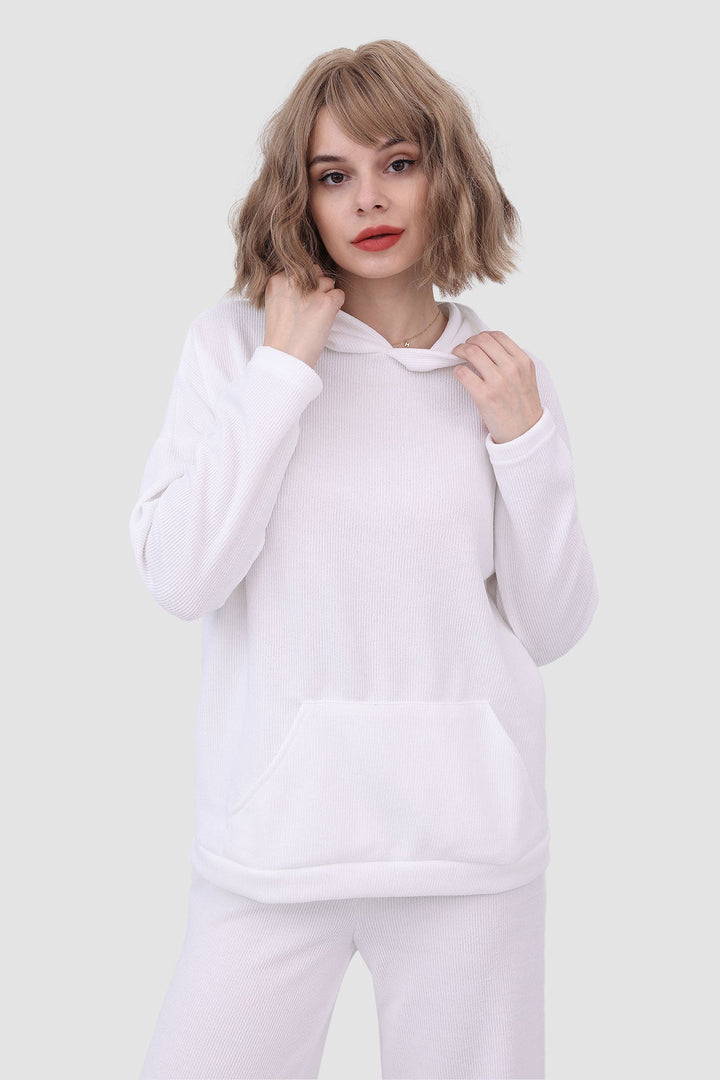 Stilla | Ensfarvet Hættepullover Bestående Af To Dele