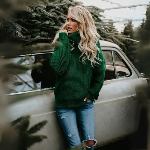 Stilla | Overdimensioneret Rullekravepullover I Chunky Strik