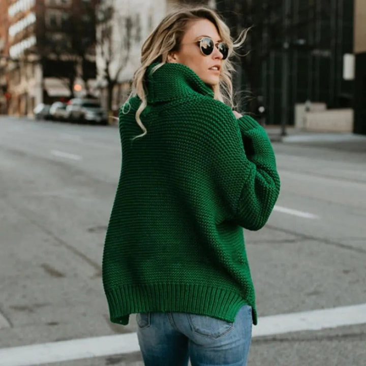 Stilla | Overdimensioneret Rullekravepullover I Chunky Strik