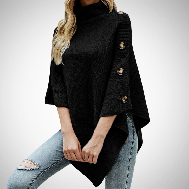 Stilla | Knap Detalje Strik Poncho