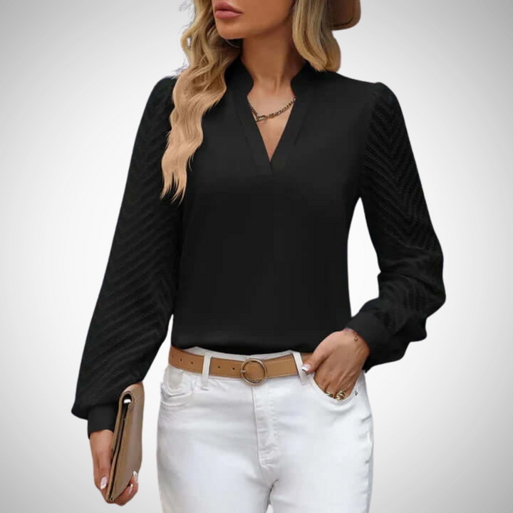 Stilla | V-udskæring Chiffon Top