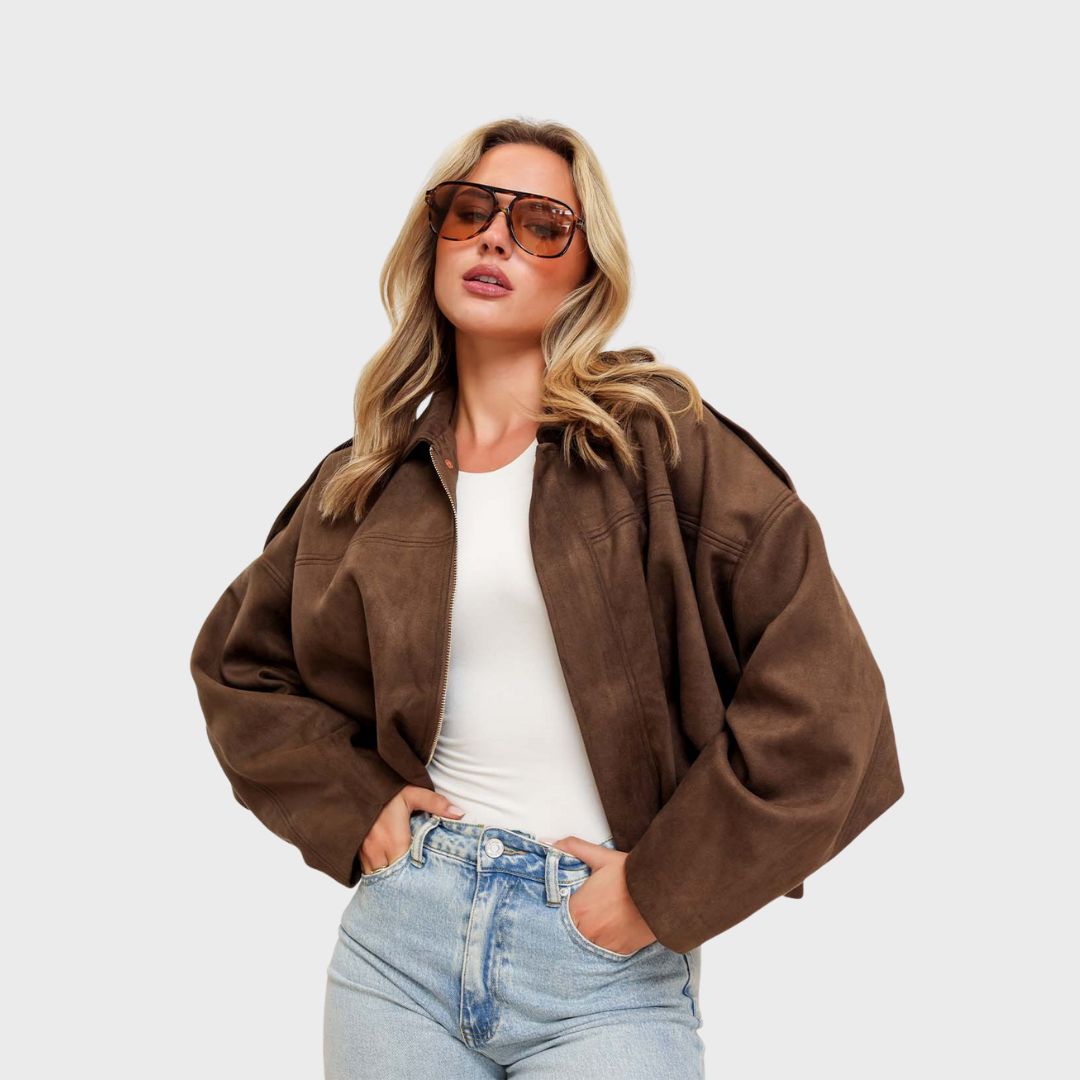 Stilla | Syntetisk Oversized Varm Læderjakke