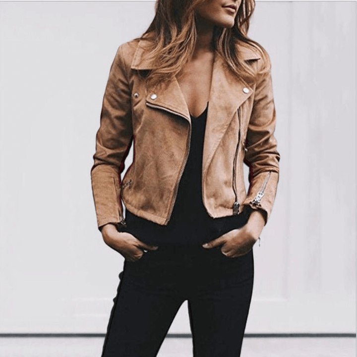 Stilla | Asymmetrisk Crop Top Med Reverkrave Og Lynlås Til Damer