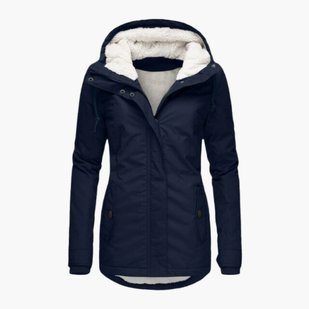 Stilla | Vinterjakke Sherpa-Hoodie - Moderigtig Parka til Kolde Dage, Figurvenlig Pasform, Perfekt Hverdagsven.