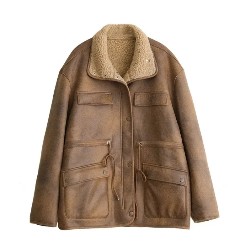Stilla | Suede Sherpa Frakke