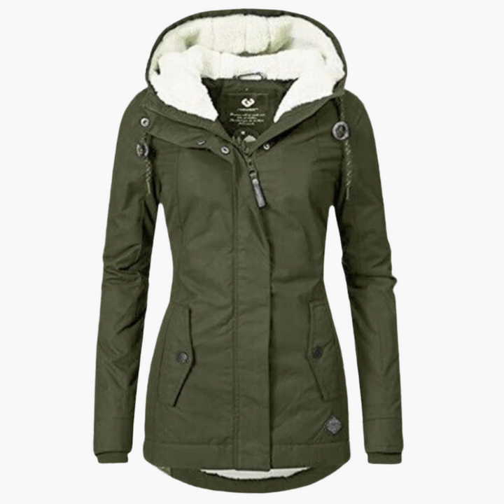 Stilla | Vinterjakke Sherpa-Hoodie - Moderigtig Parka til Kolde Dage, Figurvenlig Pasform, Perfekt Hverdagsven.