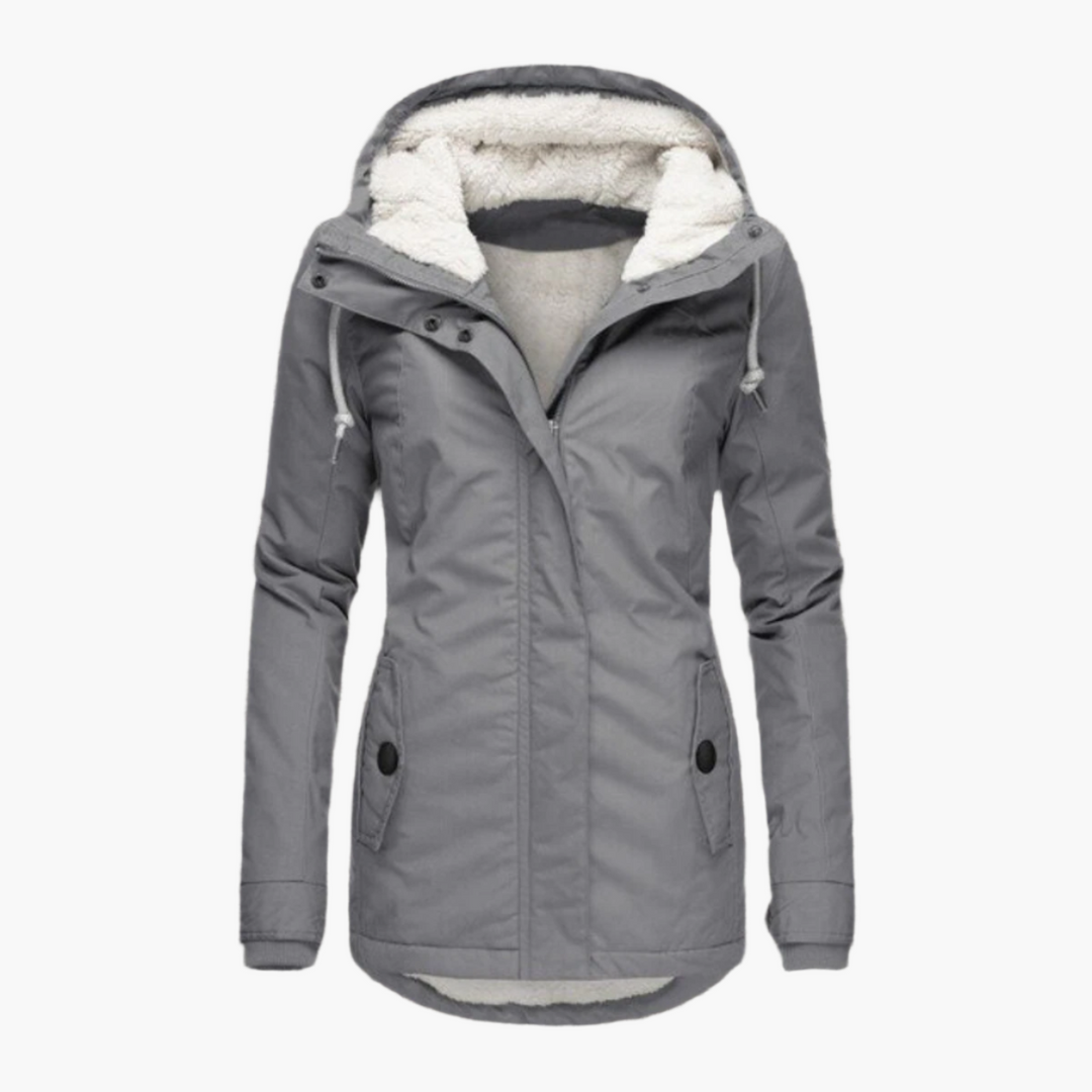 Stilla | Vinterjakke Sherpa-Hoodie - Moderigtig Parka til Kolde Dage, Figurvenlig Pasform, Perfekt Hverdagsven.