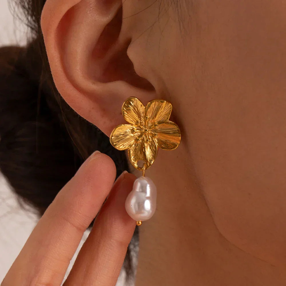 Skovae | Hypoallergeniske Vintage-Blomstikkere, 18K Forgyldt