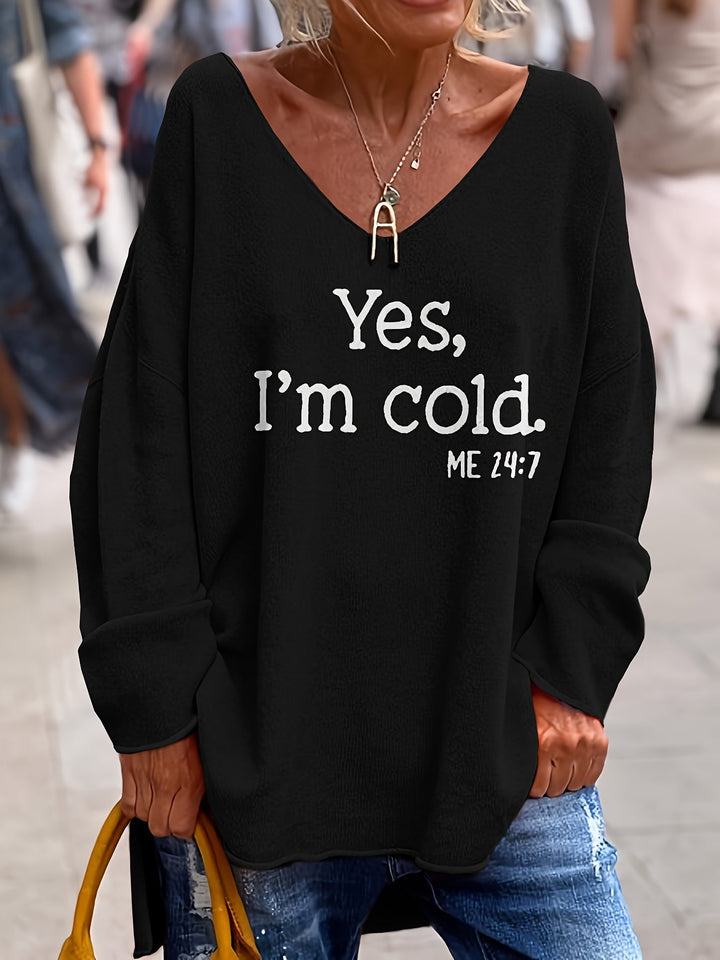 Stilla | Damer V-hals Plus Size Pullover