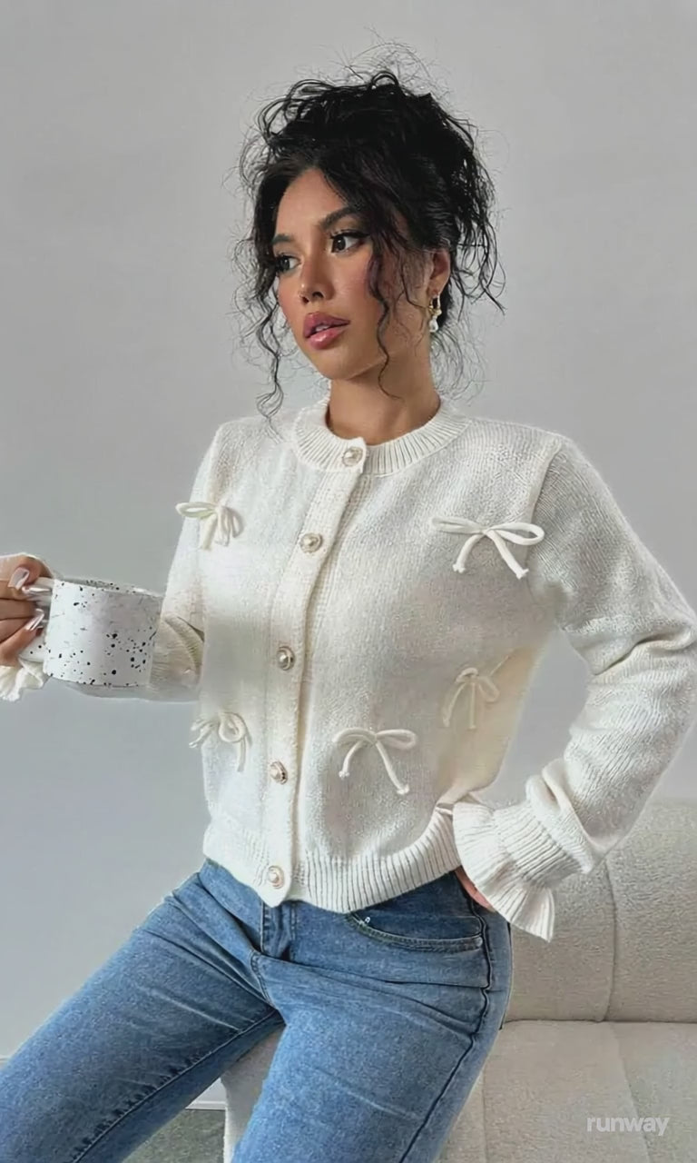 Stilla | Elegant Cardigan Med Knudedetaljer Til Damer