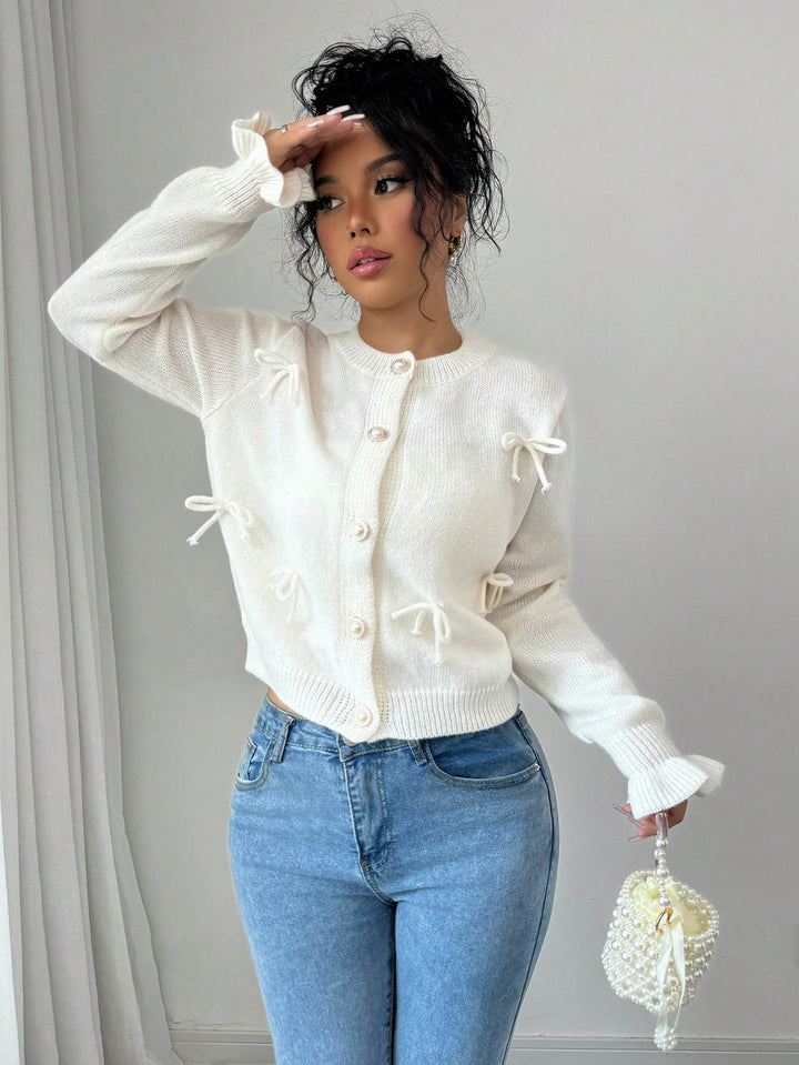 Stilla | Elegant Cardigan Med Knudedetaljer Til Damer