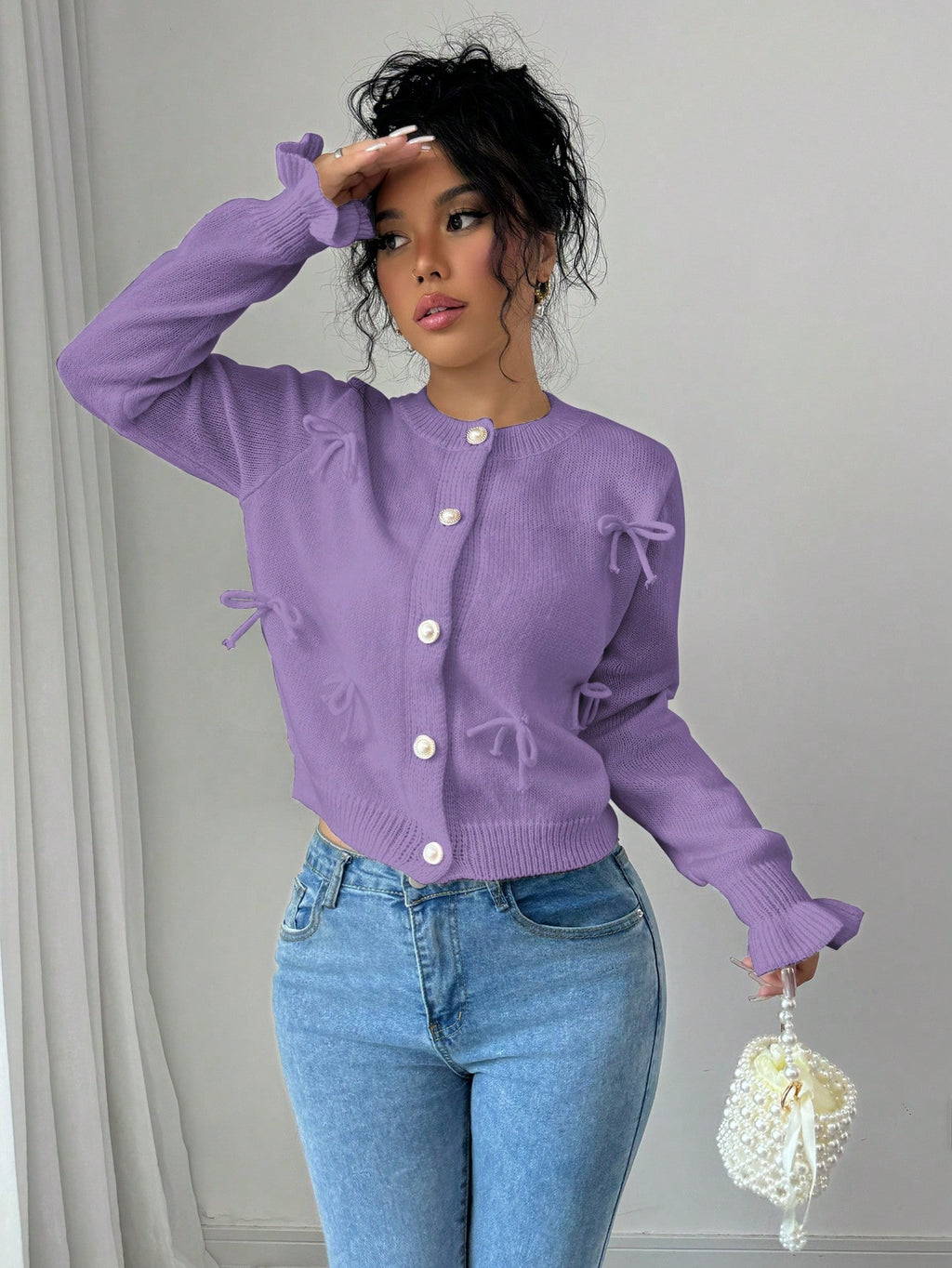 Stilla | Elegant Cardigan Med Knudedetaljer Til Damer