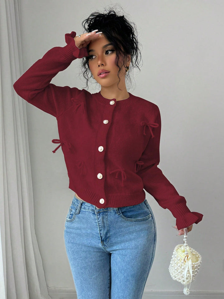 Stilla | Elegant Cardigan Med Knudedetaljer Til Damer