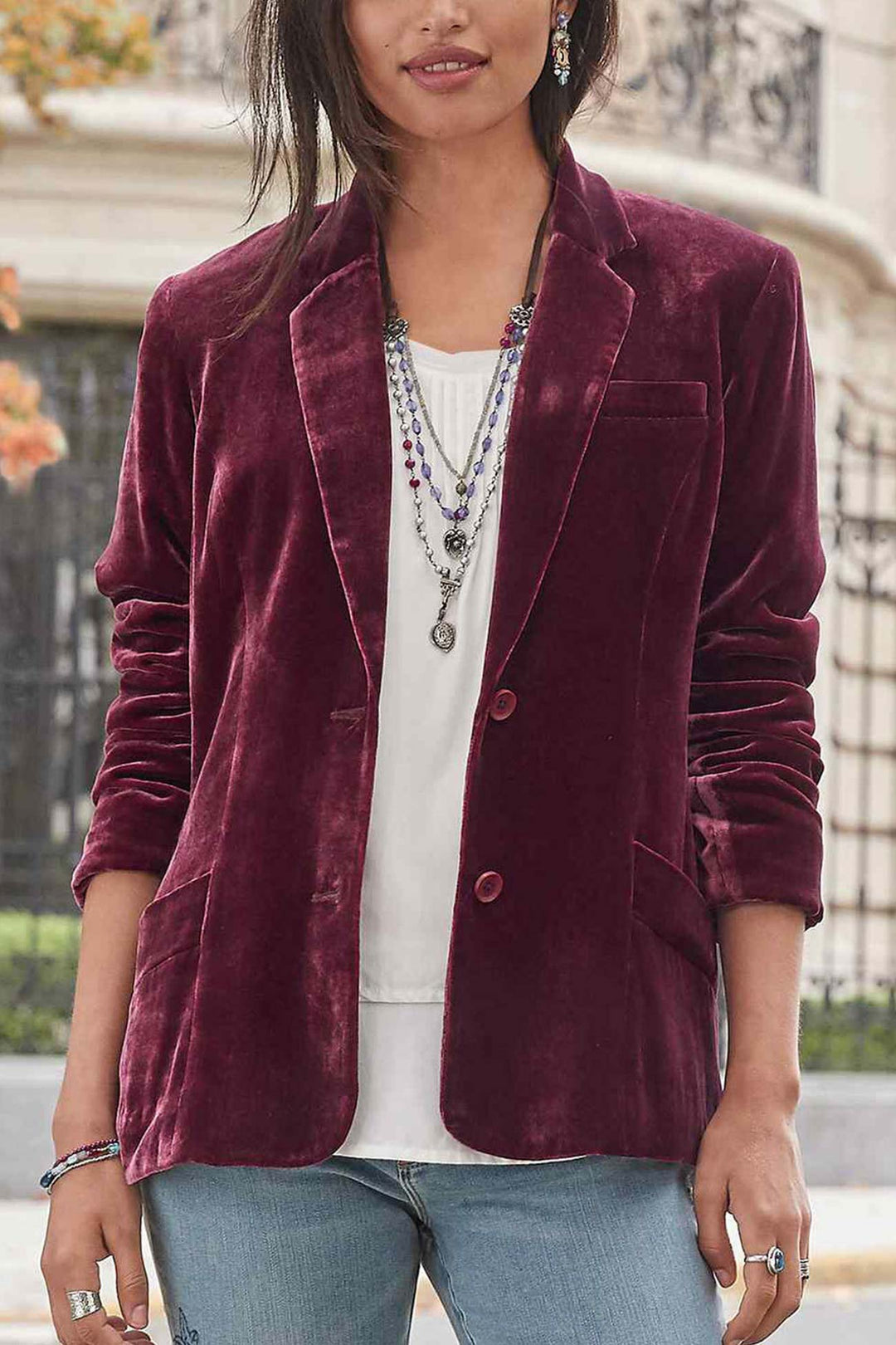 Stilla | Kort blazer i velour