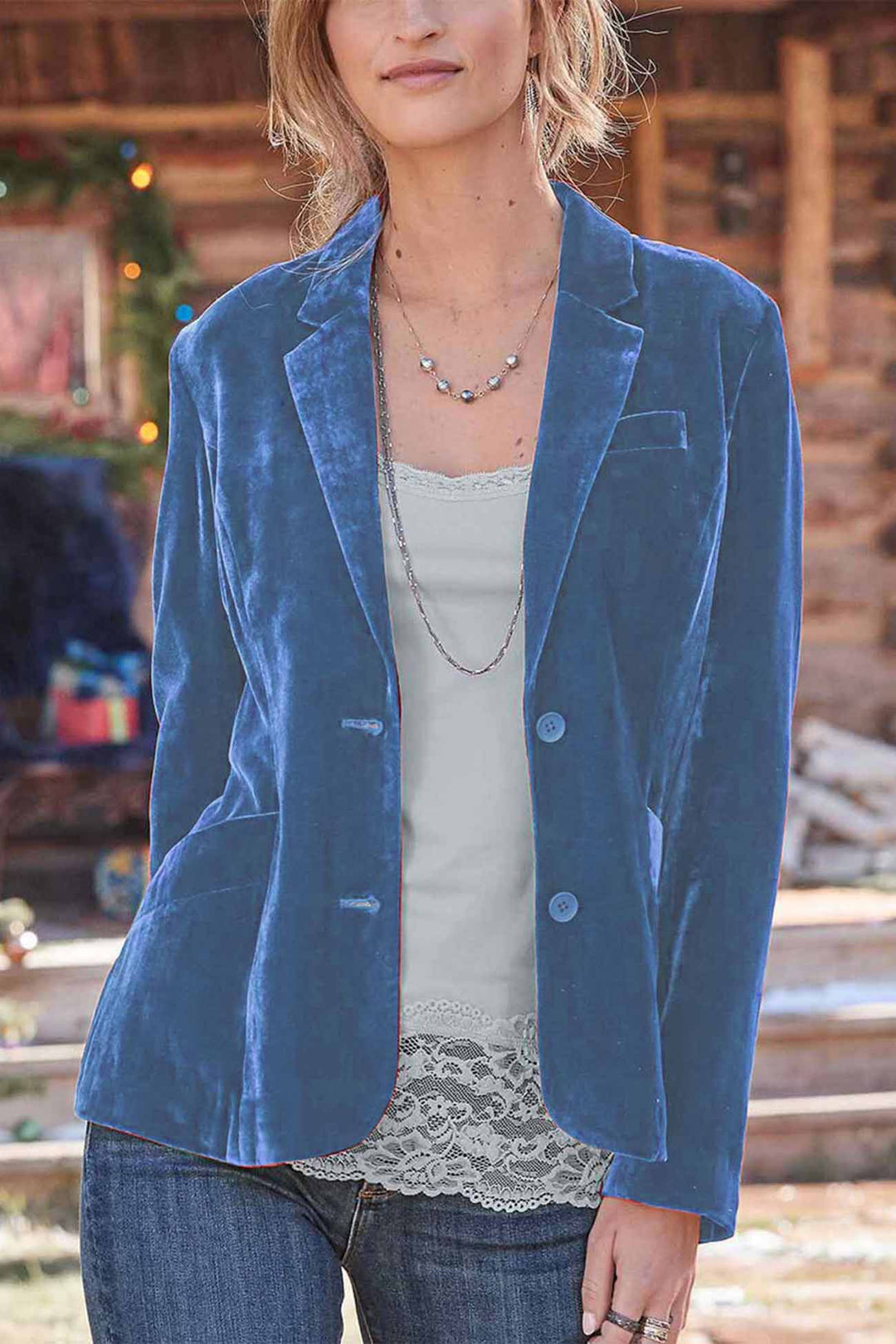 Stilla | Kort blazer i velour