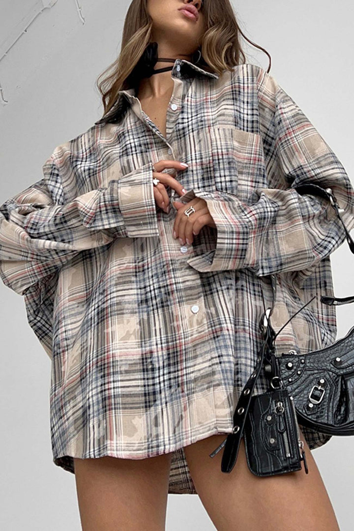 Stilla | Vintage Ternet Overdimensioneret Bluse