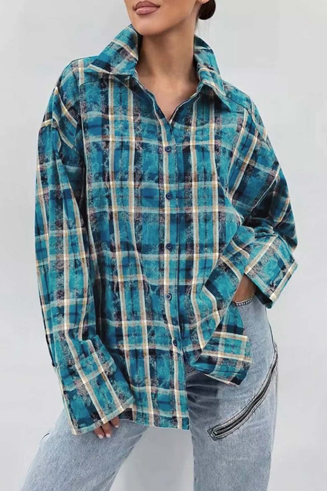 Stilla | Vintage Ternet Overdimensioneret Bluse