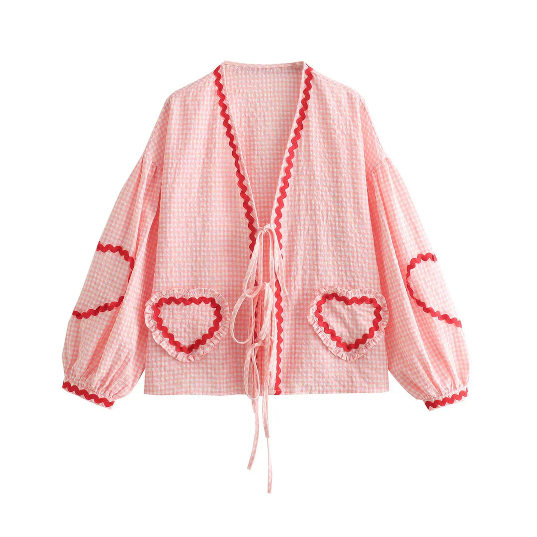 Stilla | Smuk Bluse Med Hjerte Lommer