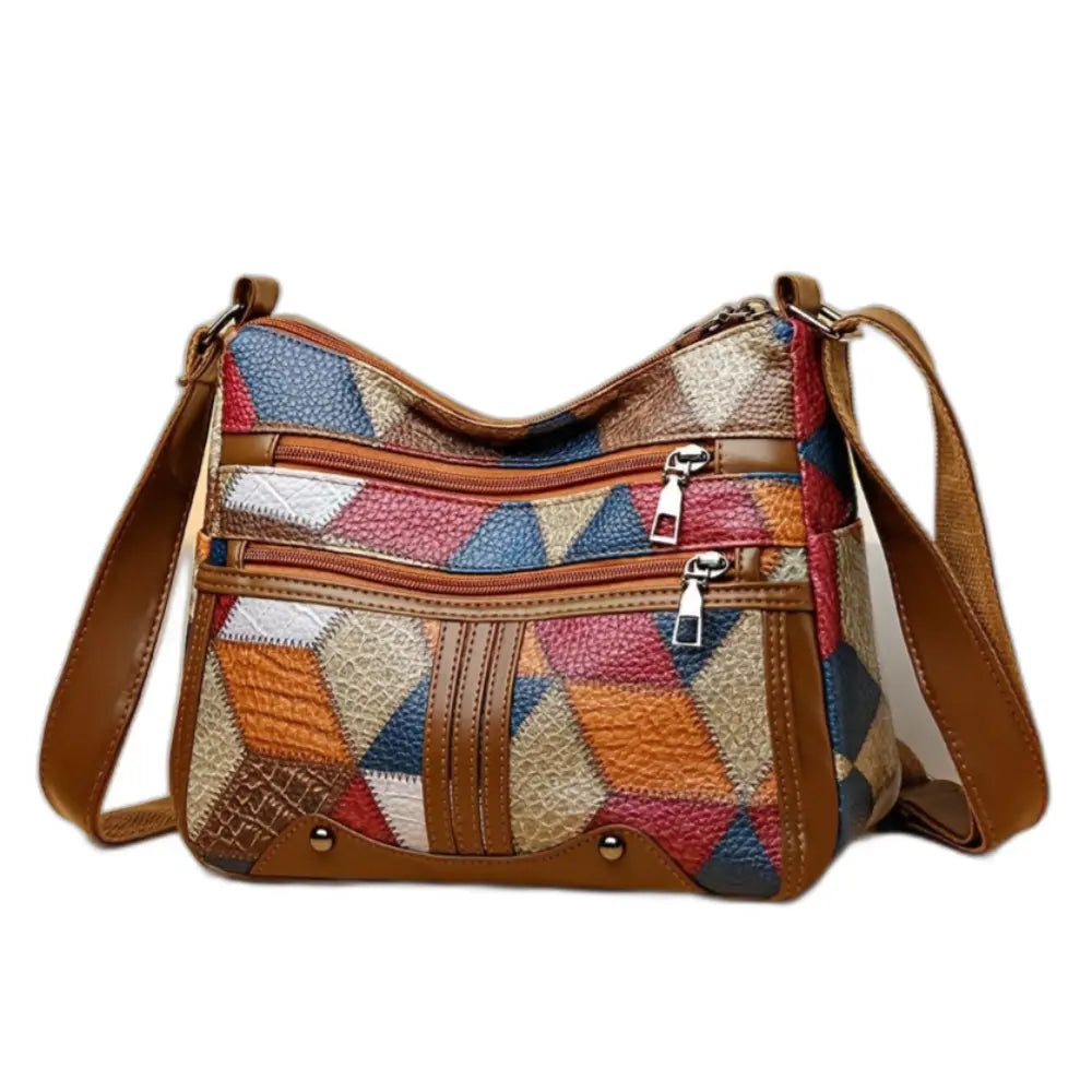 Stilla | Colorblock Chic 3d Mønster Crossbody Taske