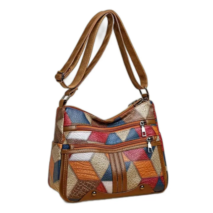 Stilla | Colorblock Chic 3d Mønster Crossbody Taske