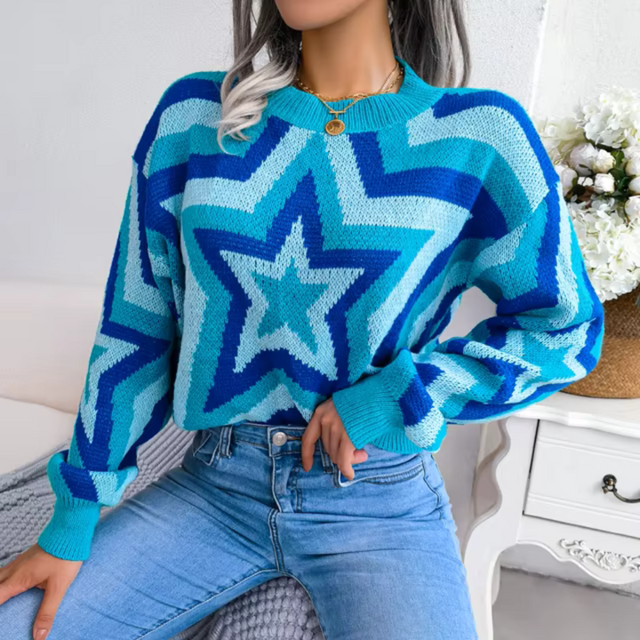Stilla | Trykt sweater stjerner til den