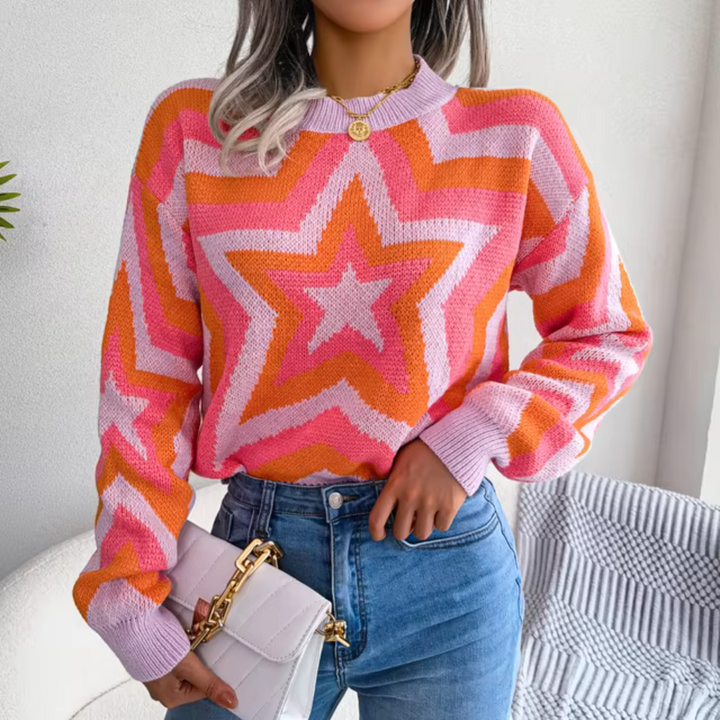 Stilla | Trykt sweater stjerner til den
