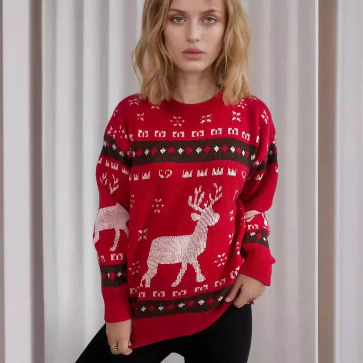 Stilla | Falsk julesweater kvinder Strikket rensdyrpullover