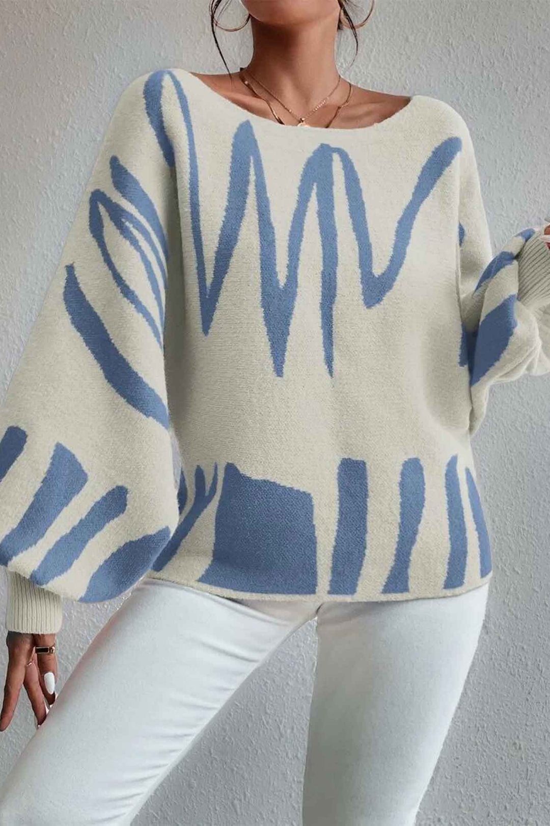 Stilla | Pullover med geometriske lanterneærmer