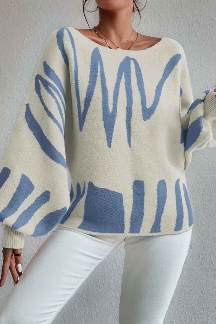 Stilla | Pullover med geometriske lanterneærmer