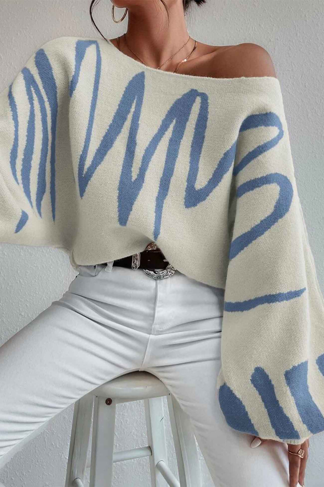 Stilla | Pullover med geometriske lanterneærmer