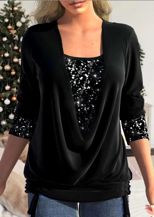Stilla | Damebluse med lange ærmer og perler Elegant og komfortabel pasform