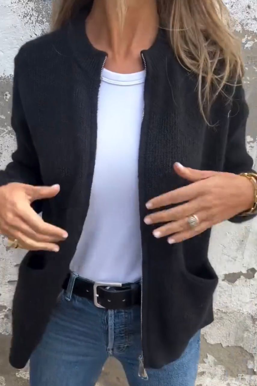 Stilla | Slim Fit Pullover Åben Foran Til Kvinder