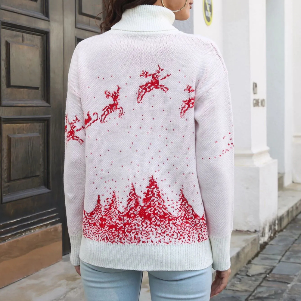 Stilla | Jule-sweater Dame Strik Rensdyrtryk Sweater