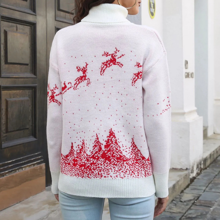 Stilla | Jule-sweater Dame Strik Rensdyrtryk Sweater