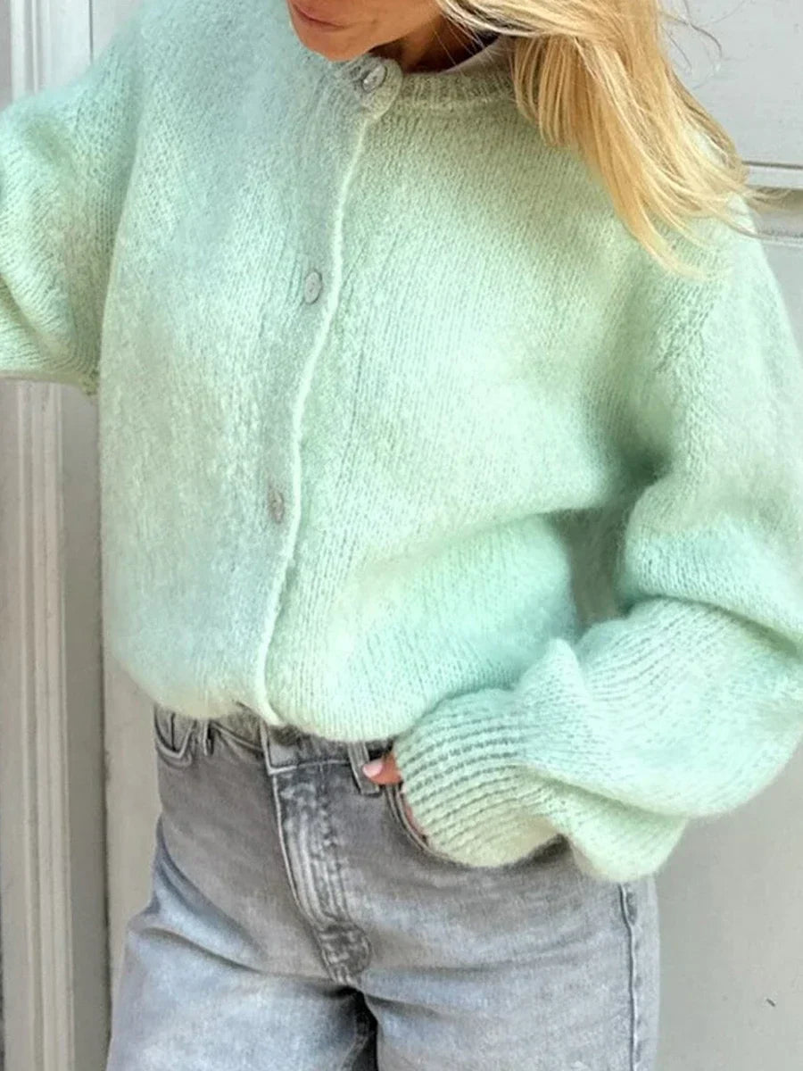 Stilla | Y2K Knaplukning Strik Fritids Blød Cardigan Jakke