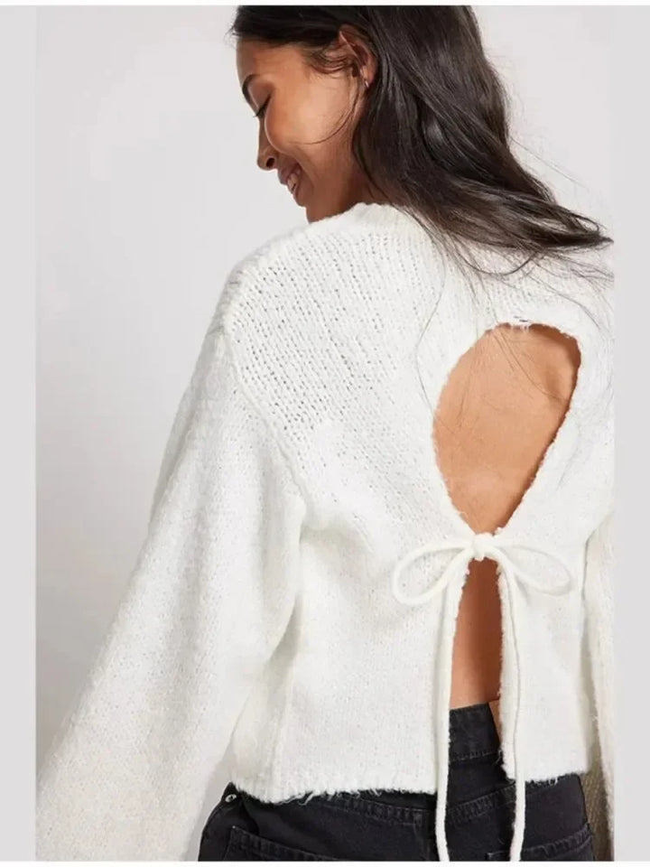 Stilla | Cropped top med lange ærmer og ryggsplit
