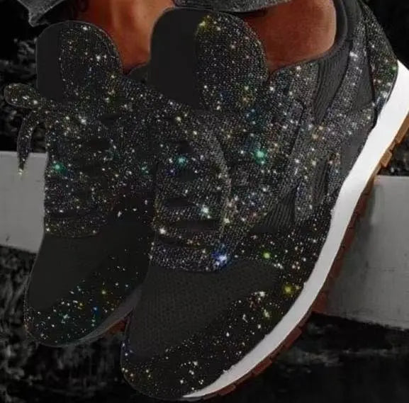 Stilla | Skinnende Casual Sko Med Pailletter