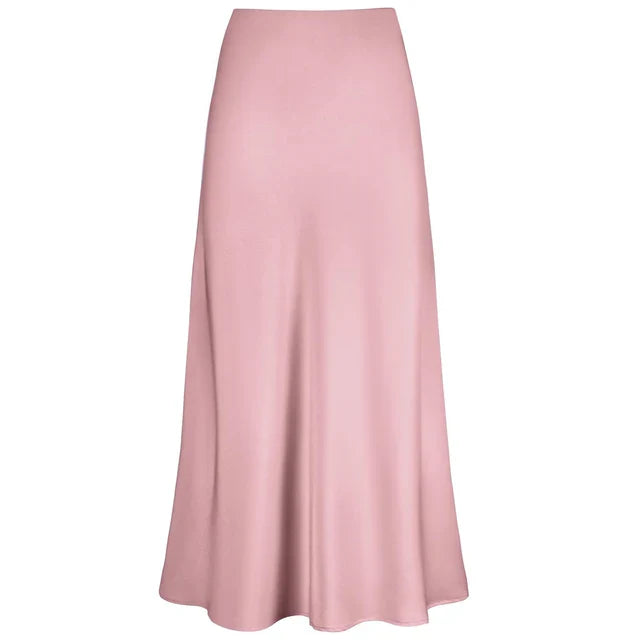 Stilla | Trendy Satinmaxikjole, Skinnende