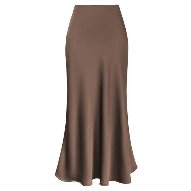 Stilla | Trendy Satinmaxikjole, Skinnende
