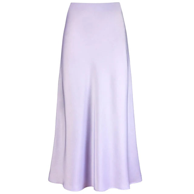 Stilla | Trendy Satinmaxikjole, Skinnende