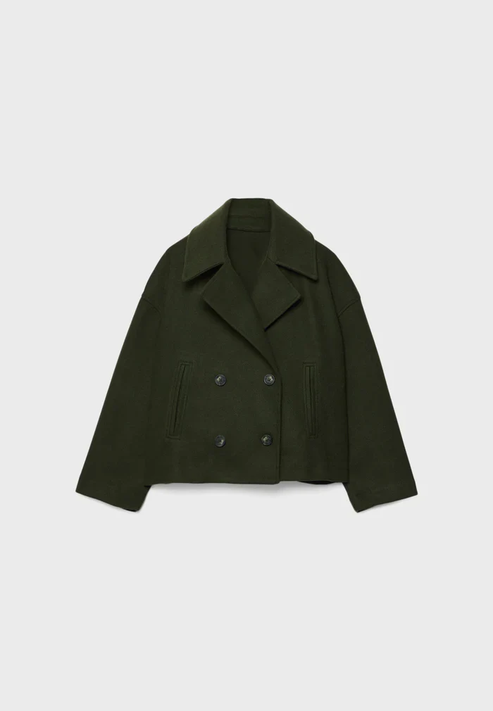 Stilla | Cropped Dobbeltbrystet Frakke Boxy Kort Jakke