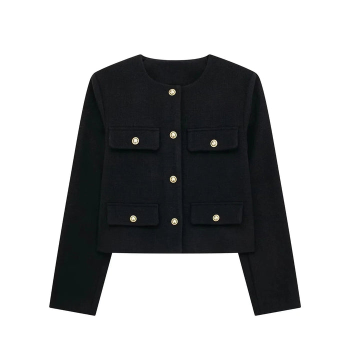 Stilla | Korte uldjakke blazer med knap og lomme detalje
