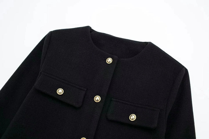 Stilla | Korte uldjakke blazer med knap og lomme detalje